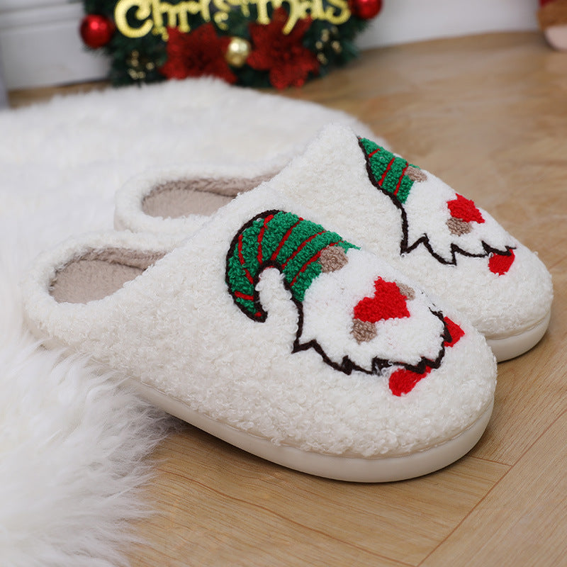 Cute Cartoon Santa Claus Home Slippers Couple Indoor Floor Bedroom Slipper Christmas Warm Shoes Women Men